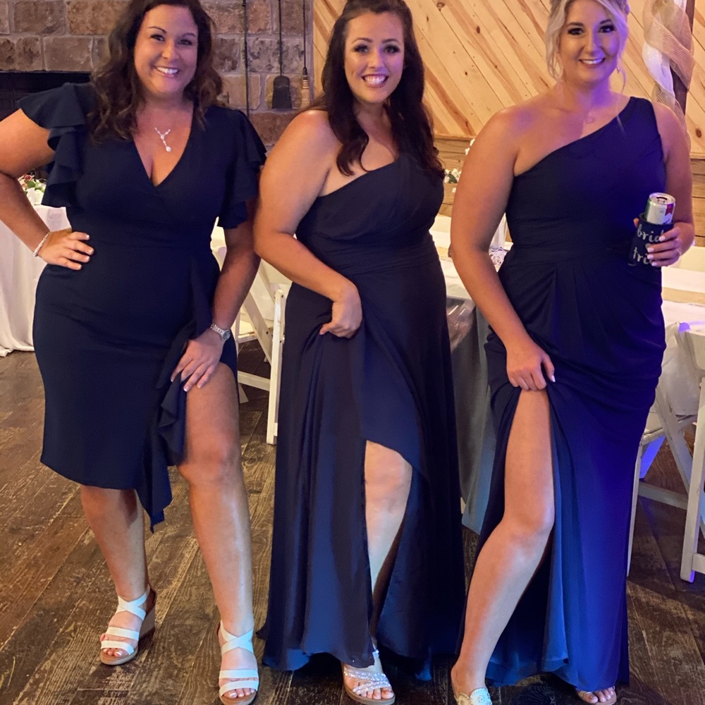 David’s Bridal Bridesmaids Dress in Marine.